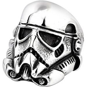 Star Wars Stormtrooper Solider Helmet Silver Ring